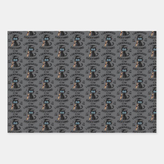 I Graduated It's Fine I'm Fine Everything Is Fine Geschenkpapier Set (Vorderseite 2)