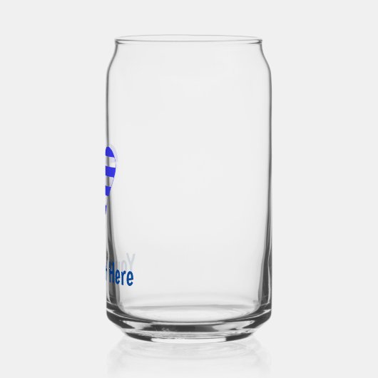 I (Griechische Flagge Funky Heart) Ihr Text Dosenglas (Links)