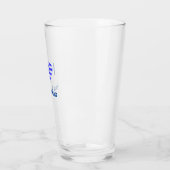 I (Griechisches Flaggenherz) Blauer Personalisieru Glas (Links)