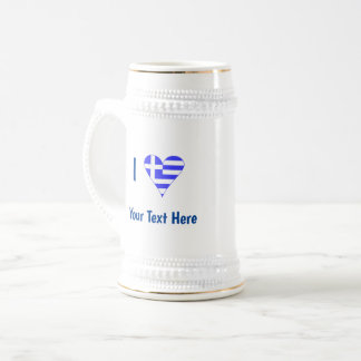 I (Griechisches Flaggenherz) Ihr Text Bierglas
