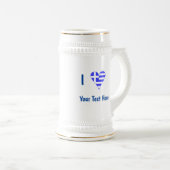 I (Griechisches Flaggenherz) Ihr Text Bierglas (VorderseiteRechts)