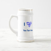 I (Griechisches Flaggenherz) Ihr Text Bierglas (Links)