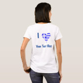I (Griechisches Flaggenherz) Ihr Text Frauen T-Shirt (Schwarz voll)