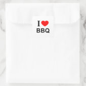 I ❤️ GRILLEN I LIEBE GRILLEN I HERART GRILLEN QUADRATISCHER AUFKLEBER (Tasche)