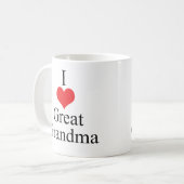 I große Großmutter der Liebe-(Herz) Kaffeetasse (Vorderseite Links)