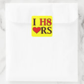 I H8 Herzklopfen Quadratischer Aufkleber (Tasche)