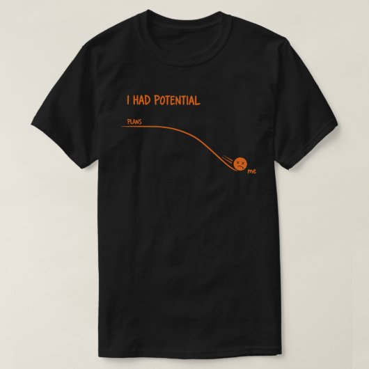  I Had Potential Plans vs Me Funny Procrastination T-Shirt (Design vorne)