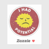  I Had Potential stickers, Funny Physics Aufkleber (Blatt)