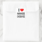 I ❤️ HAINANESE CHICKEN REIS I LIEBE HAINANESE CHIC QUADRATISCHER AUFKLEBER (Tasche)
