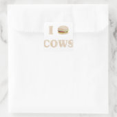I Hamburger Kühe Quadratischer Aufkleber (Tasche)