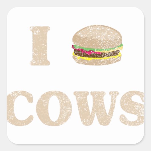 I Hamburger Kühe Quadratischer Aufkleber (Vorderseite)