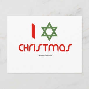 I Hanukkka Weihnachtsgrün Feiertagspostkarte