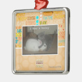 I hat ein Häschen Silbernes Ornament (Links)