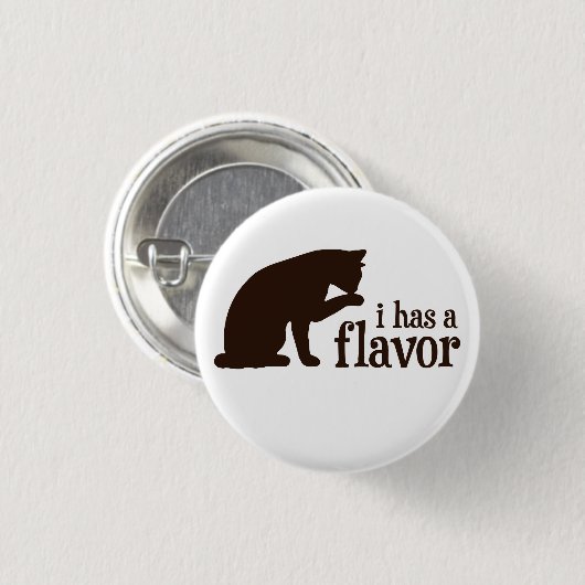 I hat eine Aroma Miezekatze-Katze Button (Vorne & Hinten)