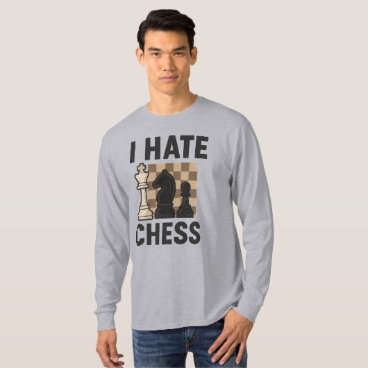 I Hate Chess long sleeve - vivid print T-Shirt (Vorne ganz)
