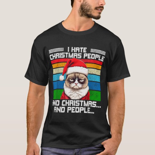 I Hate Christmas Holidays Haters Black Uni-adults T-Shirt (Vorderseite)