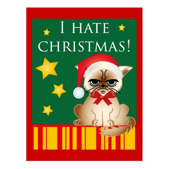 I hate christmas! Lustige Anti-Weihnachtskarte Postkarte