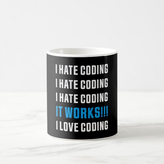 I Hate Coding Funny Gift für Programmierer Kaffeetasse (Mittel)