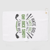I Hate Golf Golfhandtuch (Horizontal)
