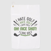 I Hate Golf Golfhandtuch (Vorderseite)