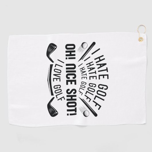 I Hate Golf Golfhandtuch (Horizontal)