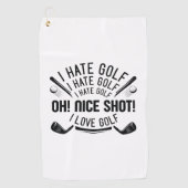 I Hate Golf Golfhandtuch (Vorderseite)