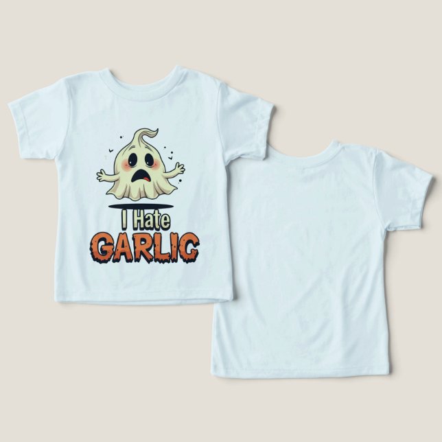I Hate Knolic Ghost - Funny Halloween Knoblauch Ha (Design Vorderseite & Rückseite)