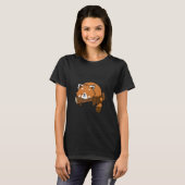 I Hate Mornings Sleeping Red Panda T-Shirt (Vorne ganz)