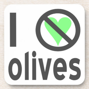I Hate Olives Black Getränkeuntersetzer