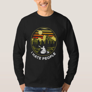 I Hate People Vintage Retro Kayak Driver T-Shirt