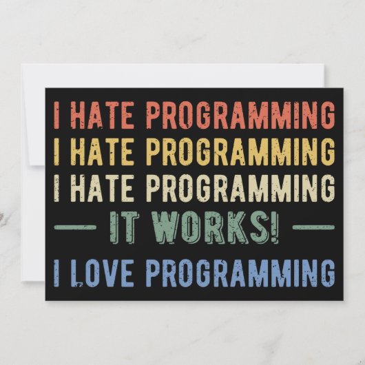 I Hate Programming - Funny Programmer I Einladung (Vorderseite)