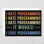 I Hate Programming - Funny Programmer I Einladung (Vorne/Hinten)