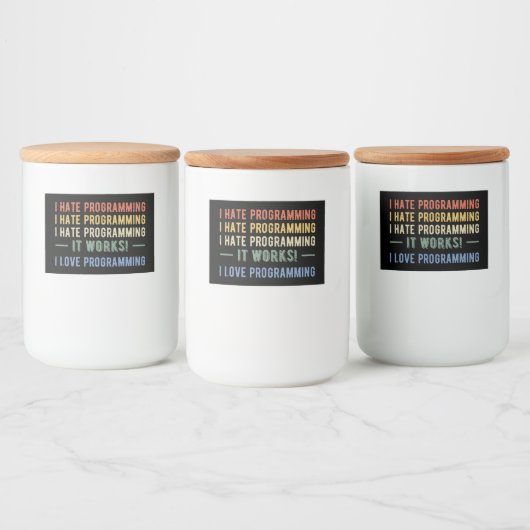 I Hate Programming - Funny Programmer I Lebensmitteletikett (Flaschen)