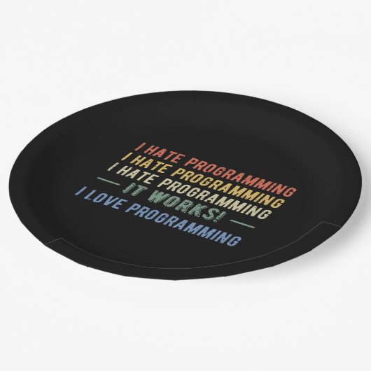 I Hate Programming - Funny Programmer I Pappteller (Schrägansicht)