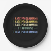 I Hate Programming - Funny Programmer I Pappteller (Vorderseite)