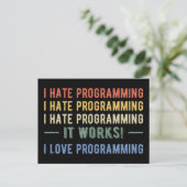 I Hate Programming - Funny Programmer I Postkarte (Stehend Vorderseite)