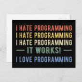 I Hate Programming - Funny Programmer I Postkarte (Vorne/Hinten)