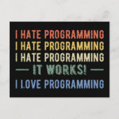 I Hate Programming - Funny Programmer I Postkarte (Vorderseite)