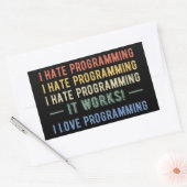 I Hate Programming - Funny Programmer I Rechteckiger Aufkleber (Umschlag)