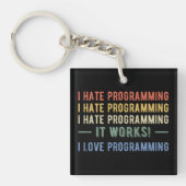 I Hate Programming - Funny Programmer I Schlüsselanhänger (Vorderseite)