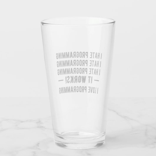 I Hate Programming - Funny Programmer II Glas (Rückseite)