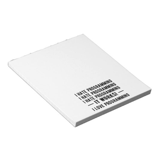 I Hate Programming - Funny Programmer II Notizblock (angewinkelt)