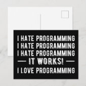 I Hate Programming - Funny Programmer II Postkarte (Vorne/Hinten)