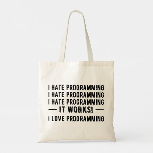 I Hate Programming - Funny Programmer II Tragetasche (Rückseite)