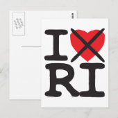 I Hate RI - Rhode Island Postkarte (Vorne/Hinten)