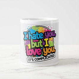I Hate You But I Love You Sticker Jumbo-Tasse