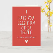 I Hate You Less Funny Valentine Card Karte (Gelbe Blume)