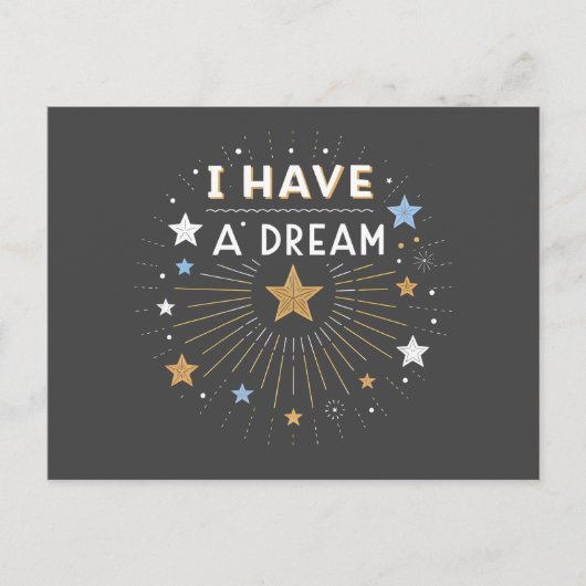 I Have a Dream Inspirational Starburst Art Postkarte (Vorderseite)