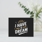 I Have a Dream Inspirational Typography Art Postkarte (Stehend Vorderseite)