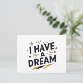 I Have a Dream Inspirational Typography Design Postkarte (Stehend Vorderseite)